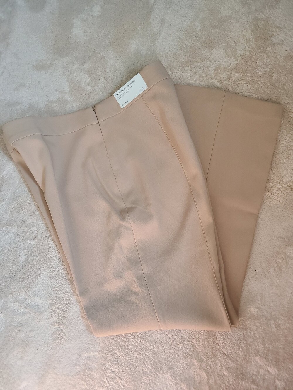 Ann Taylor Wide-Leg High-Rise Pants in Nude Blush Tan Size 14P